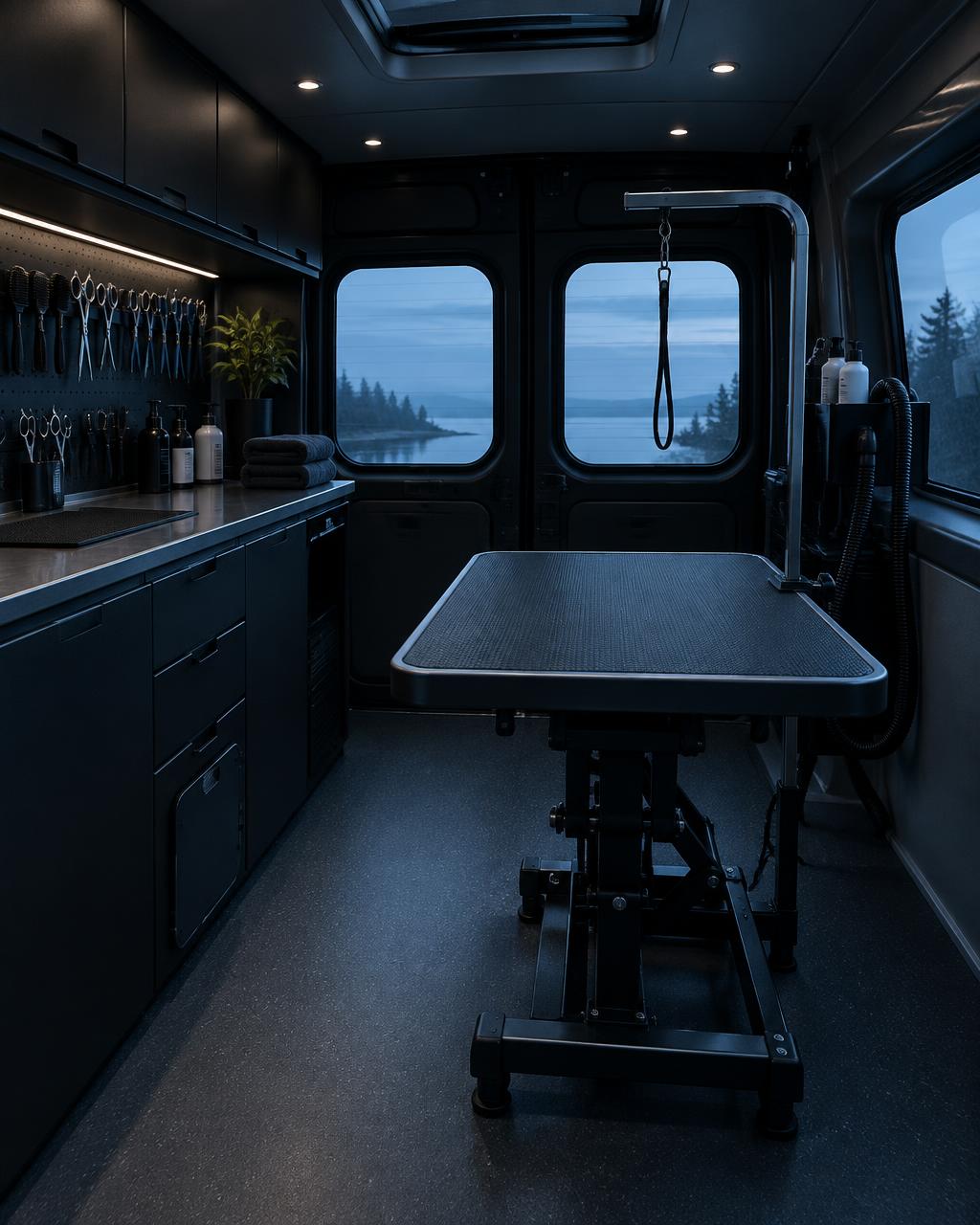 Inside the PawRoute grooming van